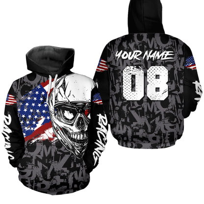 Patriotic Motocross Hoodie for Men Women Dirt Bike Racing Hoodie Custom Riding Shirt MH162