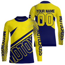 Load image into Gallery viewer, Blue Yellow Motocross Racing Jersey Dirt Bike Shirt Men Kid Women Motorcycle Shirt XM364