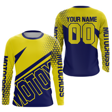 Load image into Gallery viewer, Blue Yellow Motocross Racing Jersey Dirt Bike Shirt Men Kid Women Motorcycle Shirt XM364