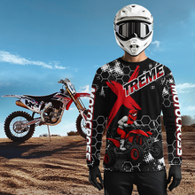 Load image into Gallery viewer, Custom ATV Racing Jersey Red-Black ATV Motocross Shirt ATV Jersey for Men Kid Women MX117
