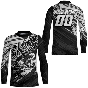 White Black Motocross Racing Jersey Upf30+ Kid Men Women Dirt Bike Shirt Off-road Jersey XM285