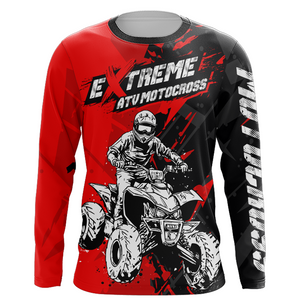 ATV Motocross Racing Jersey Red Upf30+ Kid Men Quad Bike Shirt ATV Off-Road Jersey MX32