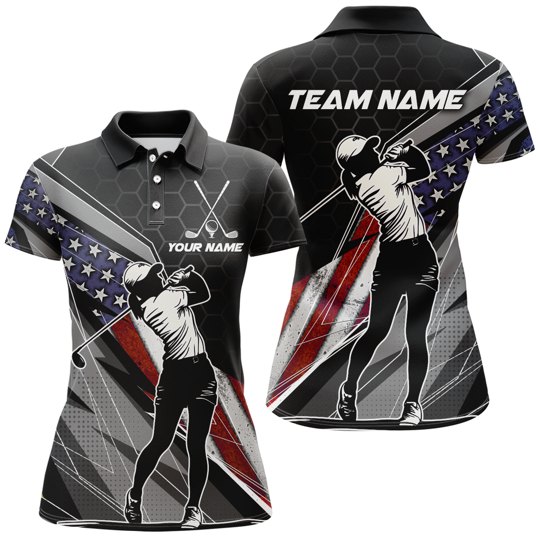 Custom American Flag Golf Polo Shirt for Men Women Golf Polo US Shirt Patriotic MMG42