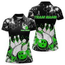 Load image into Gallery viewer, Green Watercolor Bowling Shirts Men Women Team Custom Bowling Polo &amp; 1/4 Zip Shirt MBL60