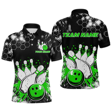 Load image into Gallery viewer, Green Watercolor Bowling Shirts Men Women Team Custom Bowling Polo &amp; 1/4 Zip Shirt MBL60