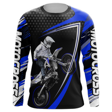 Load image into Gallery viewer, Motocross Racing Jersey Blue Upf30+ Motorcycle Shirt MX Racing Dirt Bike Jersey Kid Men XM173