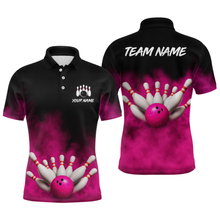 Load image into Gallery viewer, Pink Smoke Bowling Shirts for Men Women Team Personalized Bowling Polo and Quarter Zip MBL130