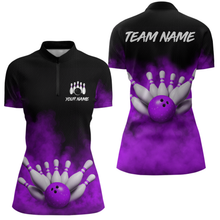 Load image into Gallery viewer, Purple Smoke Bowling Shirts for Men Women Team Personalized Bowling Polo and Quarter Zip MBL130
