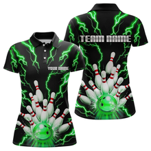 Load image into Gallery viewer, Thunder Lightning Green Bowling Shirt Custom Bowling Jersey for Men Women Team MBL66