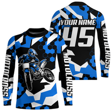 Load image into Gallery viewer, Custom Blue Motocross Jersey Racing Shirts for Men Kid Women Dirt Bike Shirts XM346