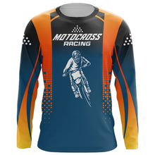 Load image into Gallery viewer, Custom Motocross Racing Jersey Youth Men Women UPF30+ Dirt Bike Shirt Orange Blue MX Off-Road XM46