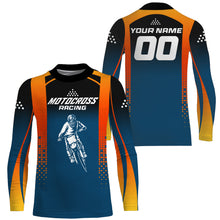 Load image into Gallery viewer, Custom Motocross Racing Jersey Youth Men Women UPF30+ Dirt Bike Shirt Orange Blue MX Off-Road XM46