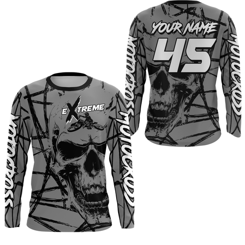 Motocross Racing Jersey Grey Upf30+ Dirt Bike Shirt MX Off-Road Motorcycle Shirt XM291
