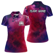Load image into Gallery viewer, Blue and Pink Ink Bowling Shirts Custom for Women Men Team Bowling Jerseys MBL113