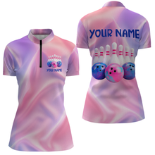 Load image into Gallery viewer, Custom Pink Bowling Shirts for Men Women Team Bowling Polo &amp; Quarter Zip Shirts MBL114