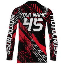 Load image into Gallery viewer, Motocross Off-road Jersey Black Red UPF30+ Youth Adult Custom Dirt Bike Racing Shirt Long Sleeves XM55