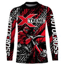 Load image into Gallery viewer, Motocross Off-road Jersey Black Red UPF30+ Youth Adult Custom Dirt Bike Racing Shirt Long Sleeves XM55