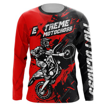 Load image into Gallery viewer, Red Motocross Racing Jersey UPF30+ Youth Mens Women Kids Dirt Bike Shirt Off-Road Motorcycle XM60