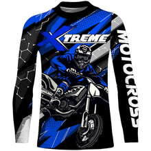 Load image into Gallery viewer, Custom Dirt Bike MX Jersey Kid Men Women UPF30+ Blue Motocross Shirt Extreme Racing XM63