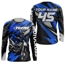 Load image into Gallery viewer, Custom Dirt Bike MX Jersey Kid Men Women UPF30+ Blue Motocross Shirt Extreme Racing XM63