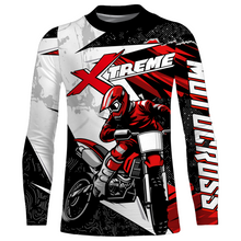 Load image into Gallery viewer, Custom Motocross Jersey Youth Mens UPF30+ Black Red Dirt Bike Shirt Racing Off-Road Shirt XM209