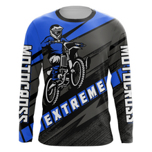 Load image into Gallery viewer, Custom Motocross Jersey UPF30+ Dirt Bike Youth Shirt MX Racing Adult&amp;Kid Blue Jersey XM210