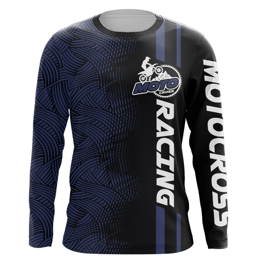 Custom Motocross Racing Jersey Adult&Kid Dirt Bike Blue Off-Road MX Shirt Motorcycle XM74