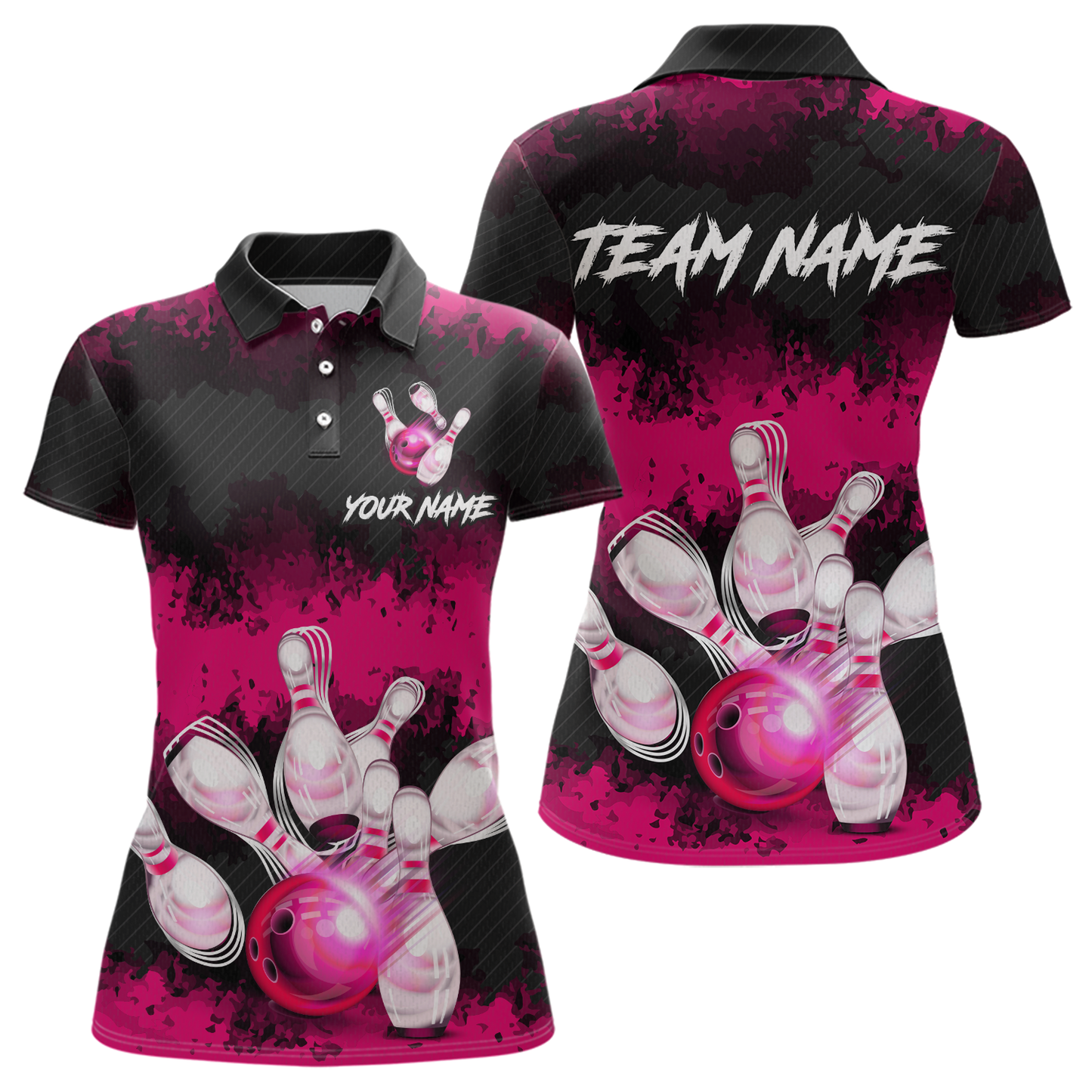 Customize Pink Bowling Shirts for Men Women Team Bowling Polo & 1/4 Zip Shirts MBL81