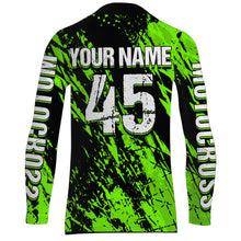 Load image into Gallery viewer, Motocross Racing Jersey Green Upf30+ Dirt Bike Shirt Men Women Kid Off-Road Shirt XM87