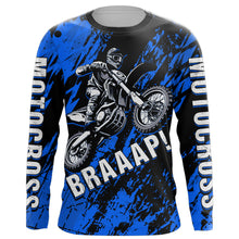 Load image into Gallery viewer, Motocross Racing Jersey Blue UPF30+ Youth Dirt Bike Shirt Men Kid Off-road Riding Shirt XM87