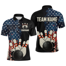 Load image into Gallery viewer, American Flag Bowling Shirt for Men Women Custom Patriotic Bowling Shirt Bowling Apparel MBL02