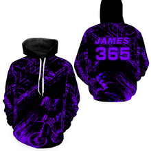 Load image into Gallery viewer, Purple Motocross Hoodie Jersey Custom for Men Women Motorcycle Dirt Bike Hoodie Zip MH146