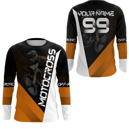 Motocross Racing Jersey Upf30+ Dirt Bike Shirt Orange Motorcycle Off-Road Shirt XM287