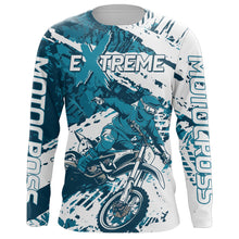 Load image into Gallery viewer, Blue Motocross Jersey UPF30+ Personalized Dirt Bike Youth Motocross Shirt Extreme Off-Road XM91