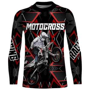 Custom Motocross Jersey UPF30+ Youth Dirt Bike Shirt Orange Off-Road Kid Men Motorcycle XM150