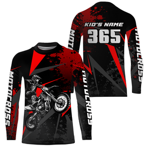 Custom Racing Jersey Youth Men Kid Dirt Bike Shirt Upf30+ Red Motocross Off-Road Jersey XM236