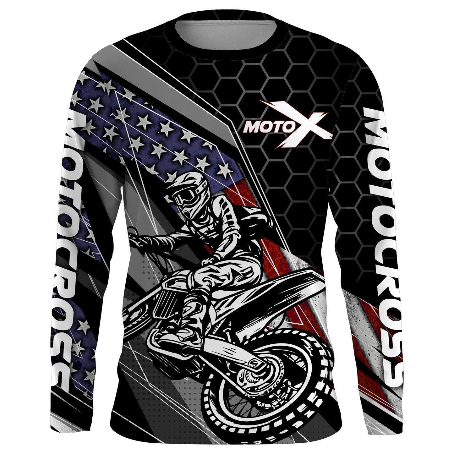 Custom Motocross Jersey American Kid&Adult UPF30+ Dirt Bike Racing Off-road Motorcycle Shirt| XM105