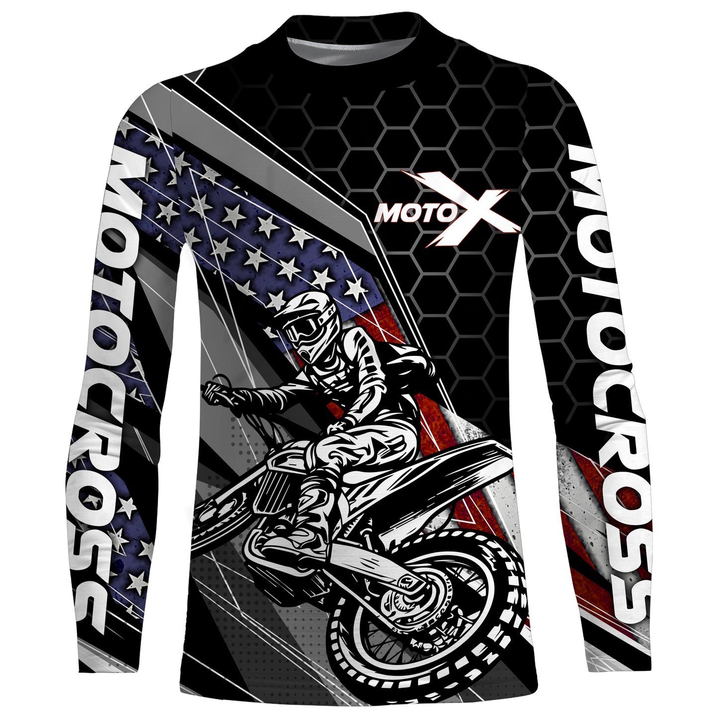 Custom Motocross Jersey American Kid&Adult UPF30+ Dirt Bike Racing Off-road Motorcycle Shirt| XM105