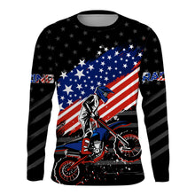Load image into Gallery viewer, American Motorcycle Jersey Personalized UPF30+ Patriotic Youth Dirt Bike Shirt Kid Men Off-road Riders| XM114