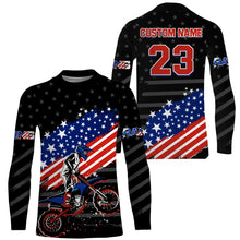 Load image into Gallery viewer, American Motorcycle Jersey Personalized UPF30+ Patriotic Youth Dirt Bike Shirt Kid Men Off-road Riders| XM114