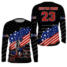 Load image into Gallery viewer, Motocross Jersey UPF30+ American Flag Dirt Bike Racing Shirt Youth Off-Road Jersey Kid Men XM114