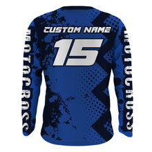 Load image into Gallery viewer, ATV Motocross Jersey Blue UPF30+ Quad Bike Jersey Youth Men Women Kid Motorcycle Shirt MX42