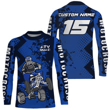 Load image into Gallery viewer, ATV Motocross Jersey Blue UPF30+ Quad Bike Jersey Youth Men Women Kid Motorcycle Shirt MX42