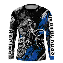 Load image into Gallery viewer, Motocross Racing Jersey Blue Upf30+ Dirt Bike Shirt Men Women Kid Off-road Riding Jersey XM250