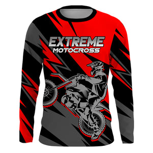 Motocross Racing Jersey Youth Red Upf30+ Dirt Bike Shirt Men Kid Women Motorcycle Jersey XM253