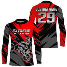 Load image into Gallery viewer, Motocross Racing Jersey Youth Red Upf30+ Dirt Bike Shirt Men Kid Women Motorcycle Jersey XM253