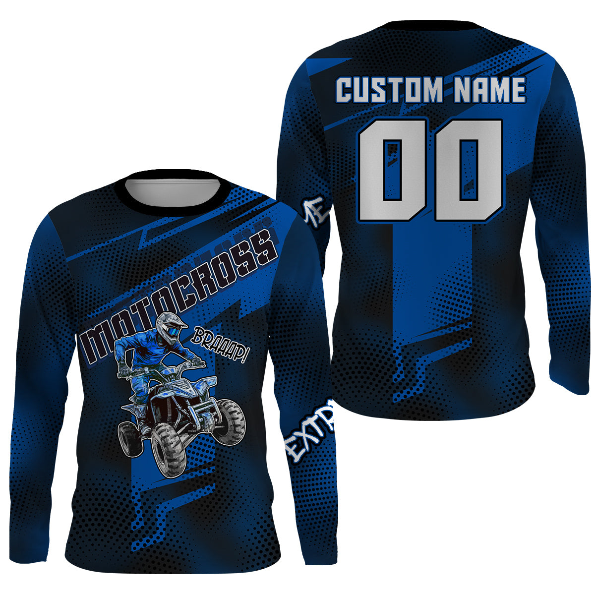 ATV Motocross Jersey Blue Upf30+ Quad Bike ATV Racing Jersey Men Women Kid ATV Shirt MX44