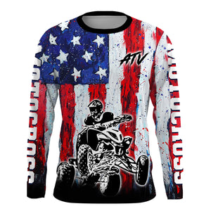 Custom ATV Racing Jersey Motocross American Flag Upf30+ ATV Quad Bike Shirt Men Kid MX45