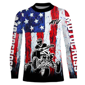 Custom ATV Racing Jersey Motocross American Flag Upf30+ ATV Quad Bike Shirt Men Kid MX45