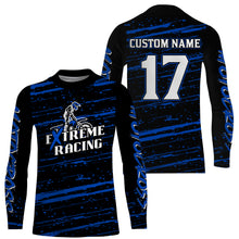 Load image into Gallery viewer, Motocross Racing Jersey Blue Upf30+ Dirt Bike Off-road MX Shirt Men Kid Women XM186